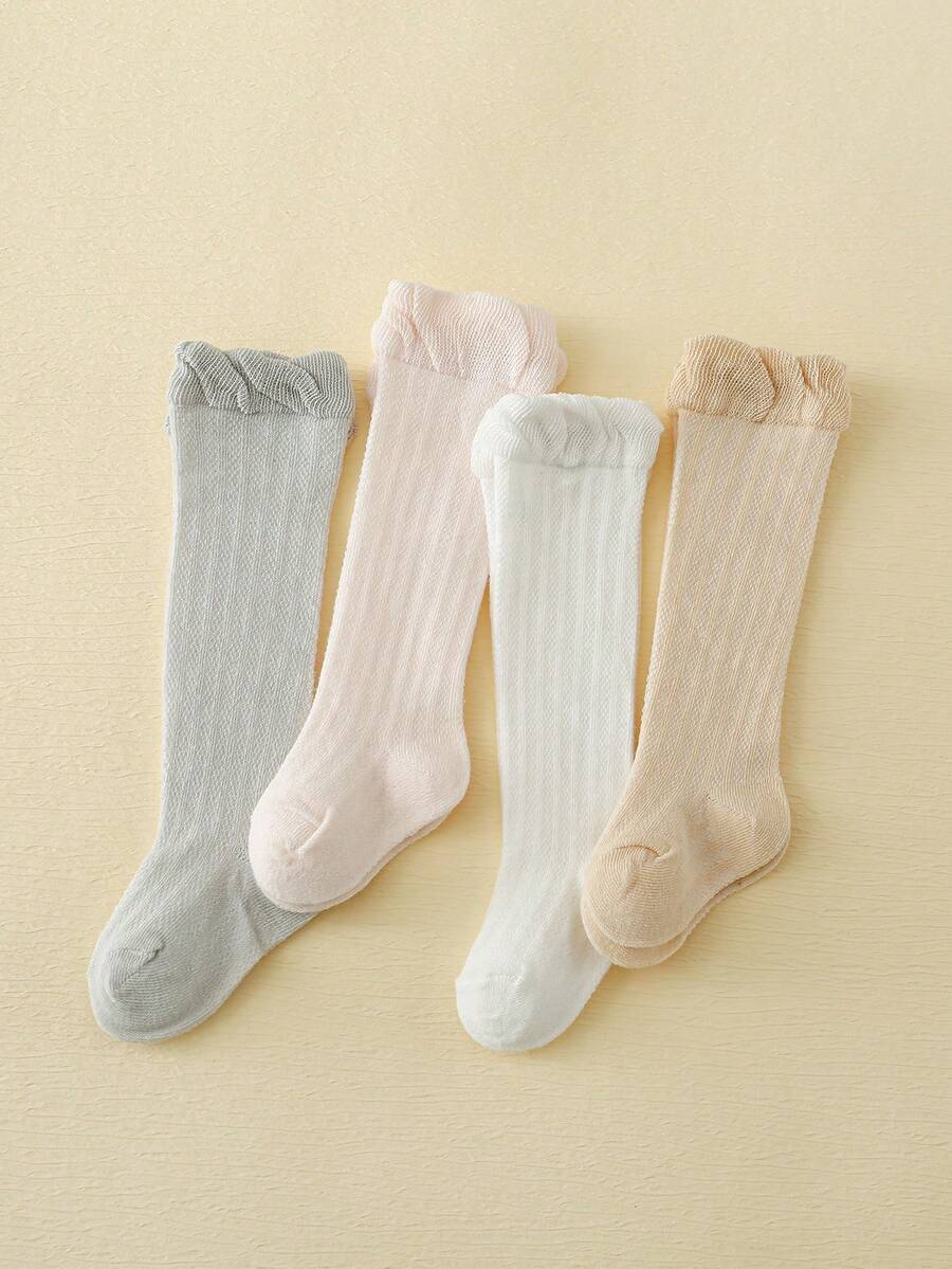 4 đôi tất cao đến đầu gối cho trẻ em cho cuộc sống hàng ngày - Nhiều màu - Xem 1
