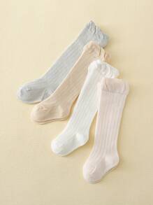 4 đôi tất cao đến đầu gối cho trẻ em cho cuộc sống hàng ngày - Nhiều màu - Xem 5