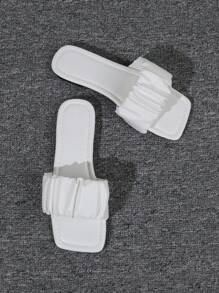 Women White Versatile Flat Slippers - White - View 5