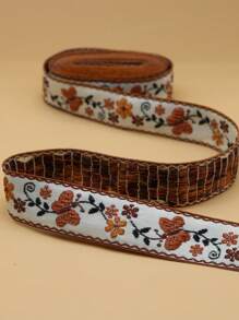 1 Họa Tiết Hoa DIY Webbing Ren, Vintage Màu Be Vải Polyester Viền May - Màu be - Xem 4