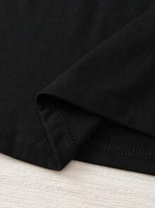 SHEIN EZwear Cartoon Dinosaur Tee - Black - View 6