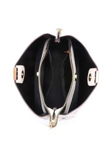 Bolso cubo pequeño con patrón de flor moda - Blanco - Ver 3