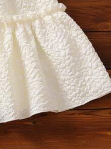 SHEIN 小女童褶邊荷葉邊吊帶連衣裙 - 米色 - 查看 7