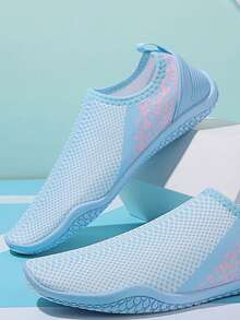 女性撞色一腳蹬溯溪鞋,運動戶外涉水鞋 - 淺藍色 - 查看 3