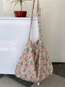 小碎花單肩托特包大容量適用於日常 - 彩色 - 查看 4