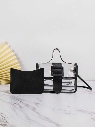 Fashionable Transparent Small Shoulder Bag With Chain Strap ,Fashionable Transparent, Clear Waterproof Bag For Women,For Summer, Vacation & Beach, Perfect For Music Festival, Waterproof, Sandproof Transparent Bag, Beach Sports Picnic Snacks Clear Purse For Women