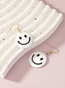1 Đôi Thời Trang Hợp Kim Kẽm Nụ Cười Chi Tiết Vòng Bông Tai Giọt Dành Cho Nữ Cho Cuộc Sống Hàng Ngày - Nhiều màu - Xem 1