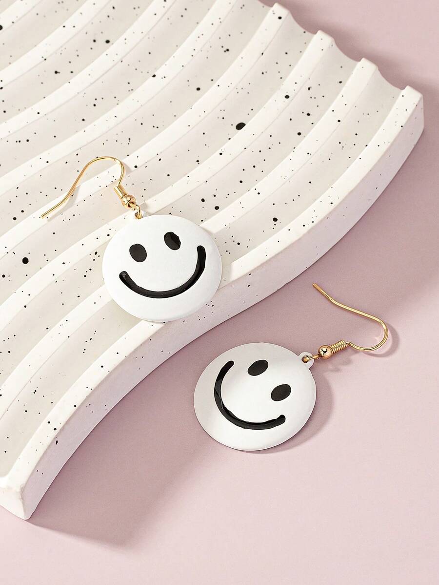 1 Đôi Thời Trang Hợp Kim Kẽm Nụ Cười Chi Tiết Vòng Bông Tai Giọt Dành Cho Nữ Cho Cuộc Sống Hàng Ngày - Nhiều màu - Xem 1