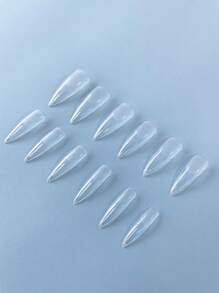 Instantly Upgrade Your Look With 120pcs Long Stiletto Clear Fake Nail Clear Full Coverage For Home Nail Salon Press On Nails Nail Supplies - Clear - View 3