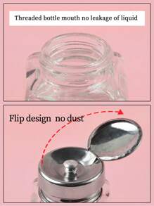 klimonla Anti-corrosion Press Nail Polish Remover Bottle, 1pc Glass 180ML Anti-static Nail Art Tool for Nail Washing