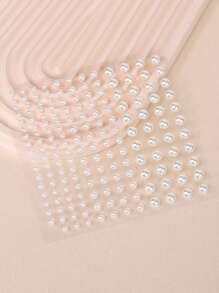 2 Piezas 3d Pegatinas De Gemas De Perla Simuladas En Forma De Media Luna Para Maquillaje De Bricolaje, Festival De Música, Fiesta Y2k, Decoración De Ojos Y Cara - Blanco - Ver 5