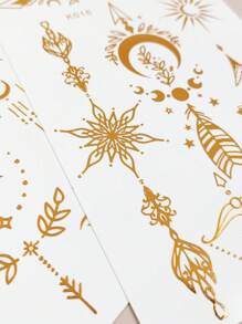 Personalized Star And Moon Element Bronzing Tattoo Stickers 2 Pieces