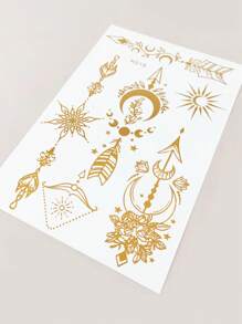 Personalized Star And Moon Element Bronzing Tattoo Stickers 2 Pieces