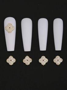 3入組水鑽裝飾幸運草設計美甲飾品