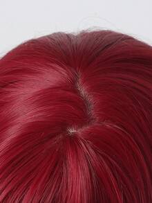 Long Body Wave Synthetic Wig With Bangs - Red - View 6