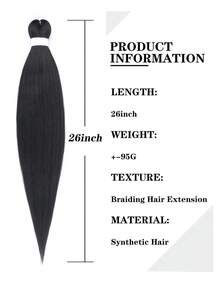Straight Synthetic Hair Braid - Black - View 3