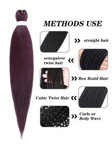 Extensión del pelo largo recto DIY sintético - Burdeos - Ver 5