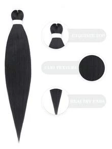 Straight Synthetic Hair Braid - Black - View 4
