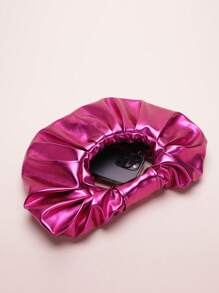 中號褶飾包粉紅色時尚頂部提手 - 玫紅色 - 查看 4