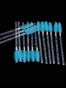 50入組白色閃亮睫毛刷,睫毛膏棒,小眉梳,化妝工具 - 薄荷藍 - 查看 5