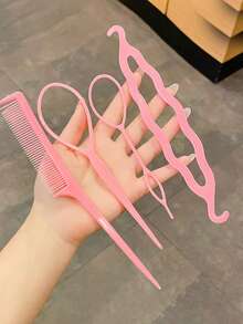 4 piezas Herramienta pelo - Rosa - Ver 2