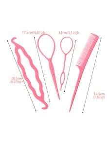 4 piezas Herramienta pelo - Rosa - Ver 3