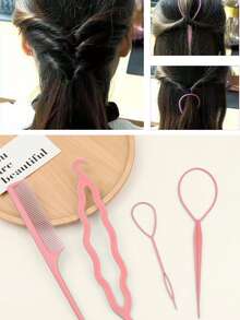 4 piezas Herramienta pelo - Rosa - Ver 4