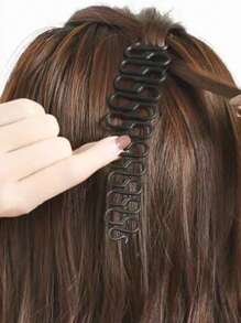 Fishbone Wave, Wusong Braid, Twist Braiding Hair Styling Tool, Bun Maker - Black - View 4