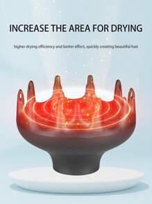 4.6cm Hairstyling Diffuser - Black & Purple Floral, Suitable For 4.6cm Diameter Hair Dryers (Product Design Has Multiple Protruding Air Outlets, Some Packaging May Have Slight Compression Marks, Normal Phenomenon, Please Purchase With Confidence) - Black - View 1