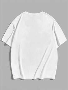 ROMWE MEN Goth 男士字母和骨架印花T恤 - 白色 - 查看 2