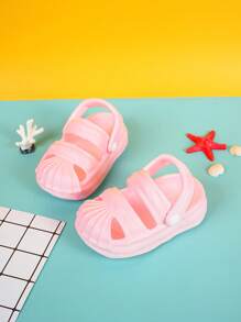 Fashionable Vented Clogs For Girls, Shell Shape Cut Out Design Slingback EVA Clogs - Pink - View 6