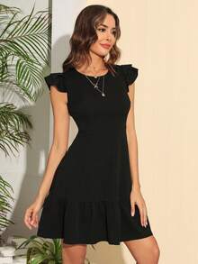 Đầm Xù màu trơn Giải trí - màu đen - Xem 3