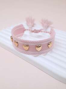 Ngôi Sao Thời Trang & Trang Trí Tua Rua Chuỗi Vòng Tay Cho Phụ Nữ Để Trang Trí Hàng Ngày - Màu Hồng baby - Xem 1