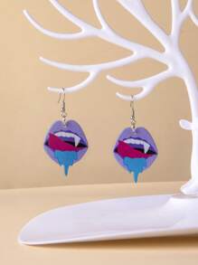 1 đôi bông tai hình giọt nước thời trang cho phụ nữ để trang trí hàng ngày - Màu tím - Xem 2