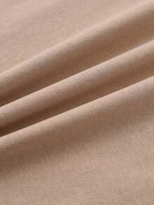 SHEIN Bé trai Áo thun Bông 100% Chất rắn Vòng cổ - Màu Khaki - Xem 6