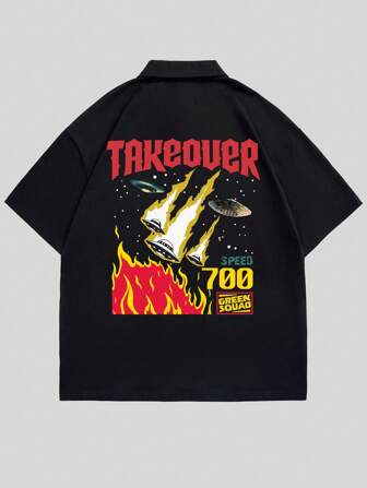 Street Life قميص بولو الصحن الطائر رسم للشباب