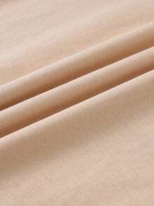 SHEIN Girls 100% Cotton Solid Split Hem Tee Dress - Khaki - View 6