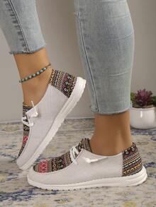 運動鞋適用於女士幾何樣式前綁帶一脚蹬 - 彩色 - 查看 4