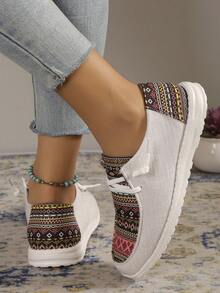 運動鞋適用於女士幾何樣式前綁帶一脚蹬 - 彩色 - 查看 6