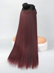 Long Straight Synthetic Hair Extension - Burgundy - View 5