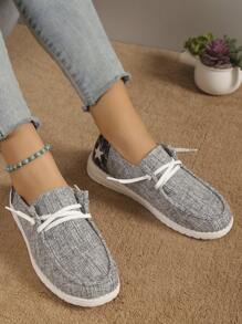 Sporty Sneakers For Women, Star Pattern Lace-up Front Slip On Shoes - Multicolor - View 5
