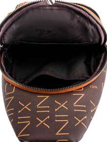 Pu皮革,拼布設計,復古風格,休閒運動胸包 - 彩色 - 查看 8