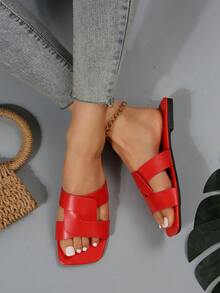 Dép Xăng Đan Nữ Thời Trang Màu Đỏ, Xăng Đan Xoắn Trang Trí - Đỏ - Xem 2