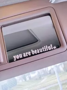 1入組字母圖案汽車內飾貼紙 - 白色 - 查看 1