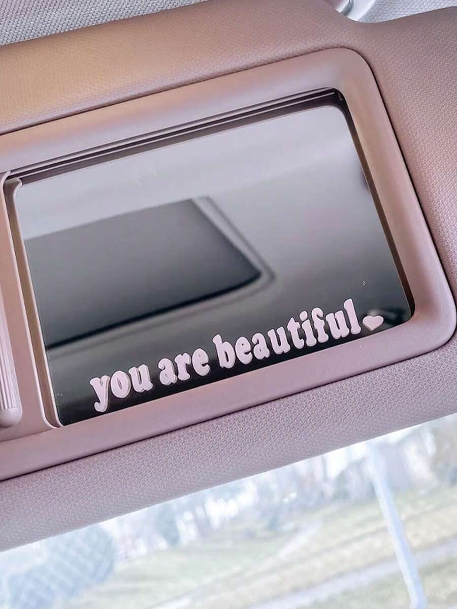 1入組字母圖案汽車內飾貼紙 - 白色 - 查看 1