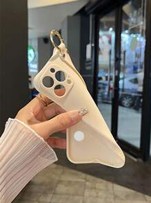 1pc Arm Band & Strap Design Phone Case Compatible With IPhone 15 Pro Max, Full Coverage Soft - Beige - View 5