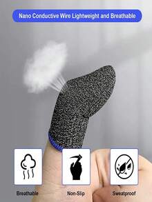 10入組紋理纖維防滑透氣手指套 - 彩色 - 查看 3