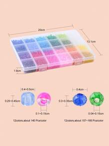約3685入組混合亞克力和玻璃珠diy串珠套件,適用於手鍊、項鍊和耳環製作 - 彩色 - 查看 6