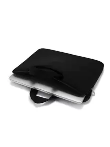 1pc Solid Color Casual Laptop Case, Portable Notebook Bag For 13.3/14/15.4/15.6/16/17 Inches Laptops, Laptop Bags,Laptop Briefcases - Black - View 7