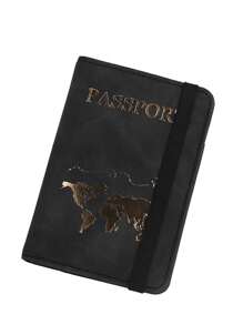 Letter Graphic Passport Case RFID Blocking Bifold vacation accessories for holiday season - Black - View 2